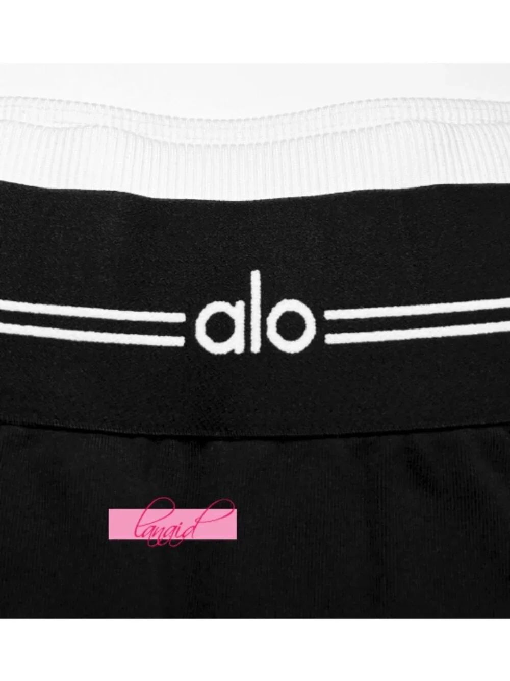 Alo Airbrush High-Waist 7/8 Better Together Leggings Black White Sporty Hi-Rise